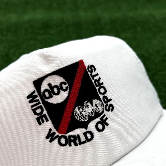 VINTAGE 1980'S ABC SPORTS WHITE SNAPBACK TRUCKER'S CAP HAT VTG RARE - Picture 2 of 2